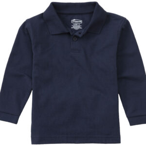 Toddler Long Sleeve Cotton Blend Polo Shirt