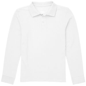 Cotton Blend Long Sleeve Pique Polo - Adult